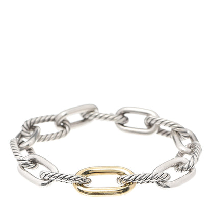 David Yurman Sterling Silver 18K Yellow Gold 11mm Madison Chain Bracelet 1 of 5