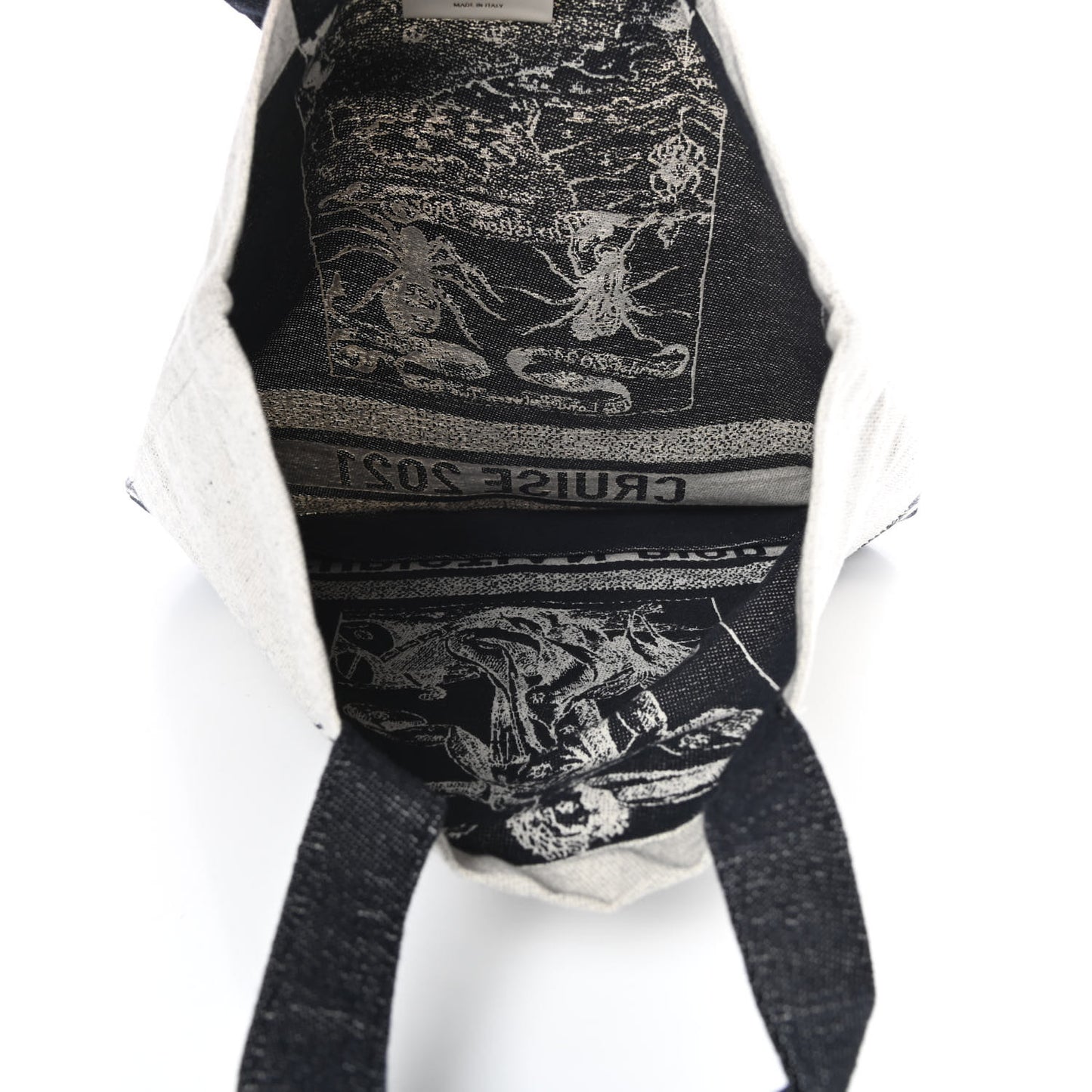 Canvas Print Cruise Tote Ivory Black