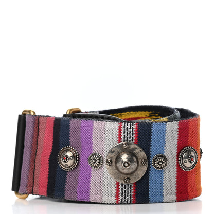 Christian Dior Canvas Embroidered Studded Rainbow Shoulder Strap 2 of 4