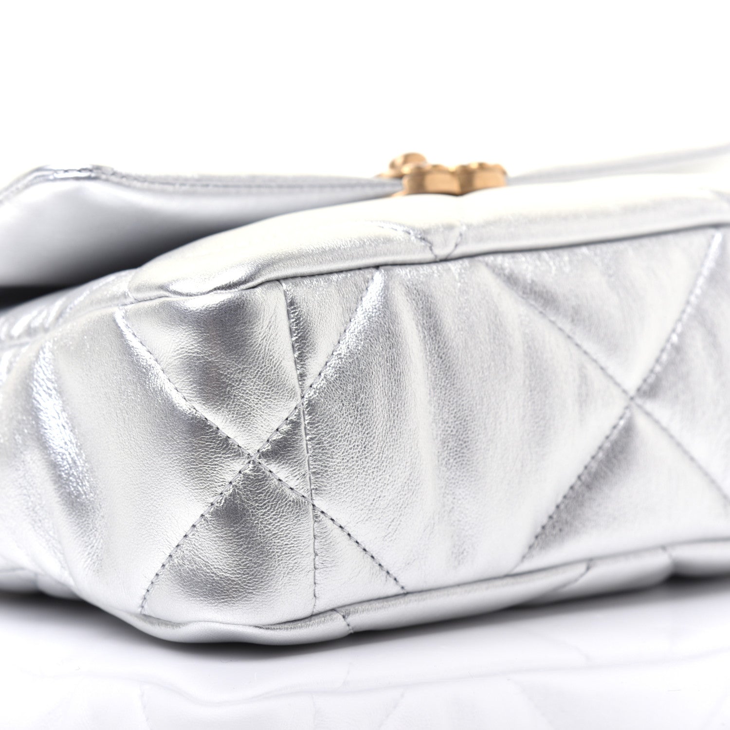 Chanel Metallic Lambskin Quilted Medium Chanel 19 Flap Silver 6 of 17
