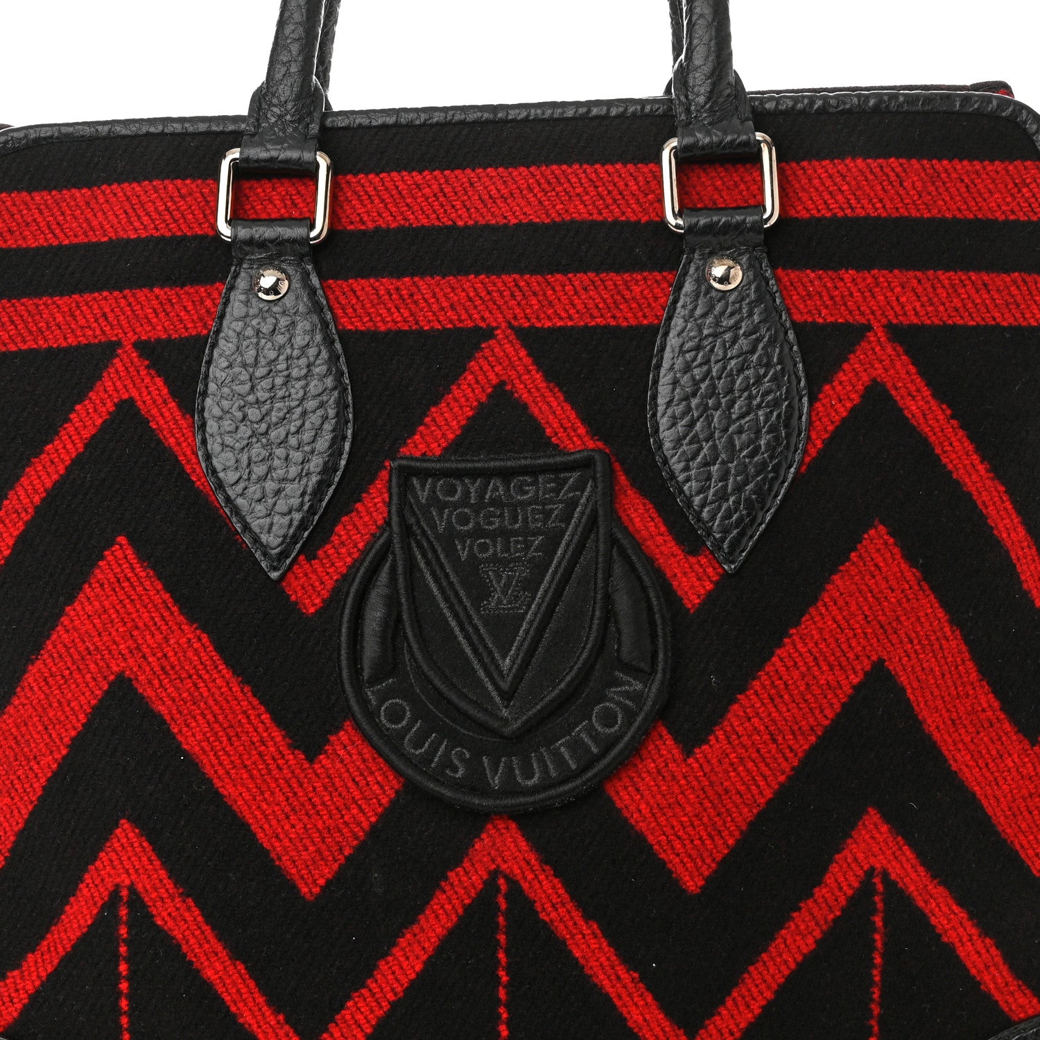 Louis Vuitton Wool Vail Blanket Cabas Red 7 of 13