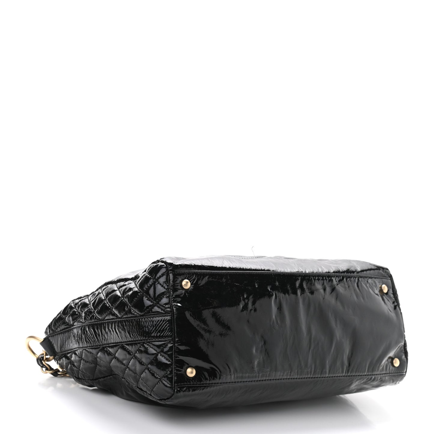 Patent Quilted CC Tote Black