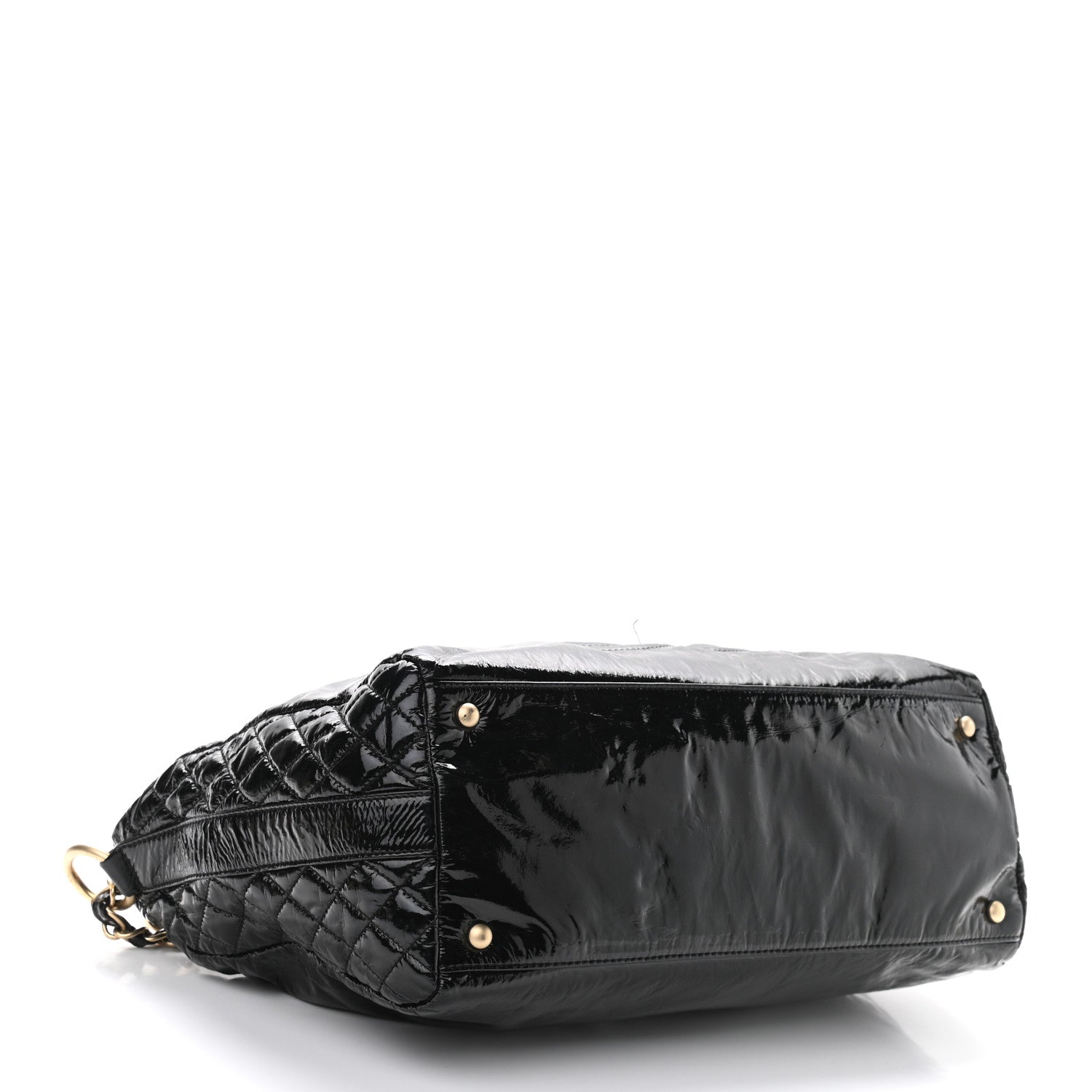 Chanel Patent Quilted CC Tote Black 4 of 12