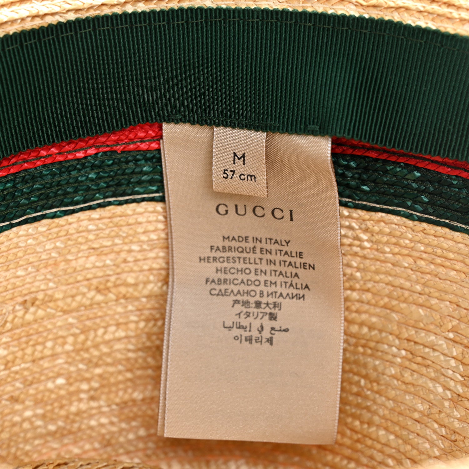 Gucci Abaca Straw Web Fedora Hat M 8 of 9