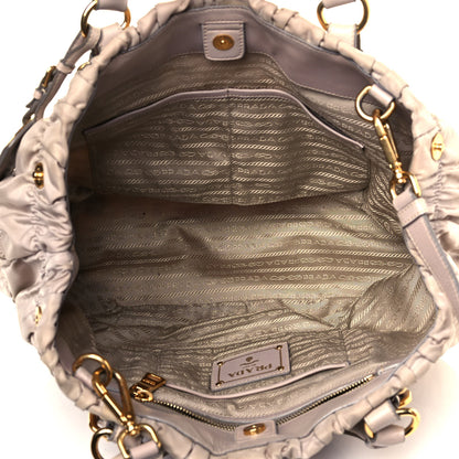 Prada Tessuto Nylon Gaufre Shopping Satchel Alluminio 8 of 14