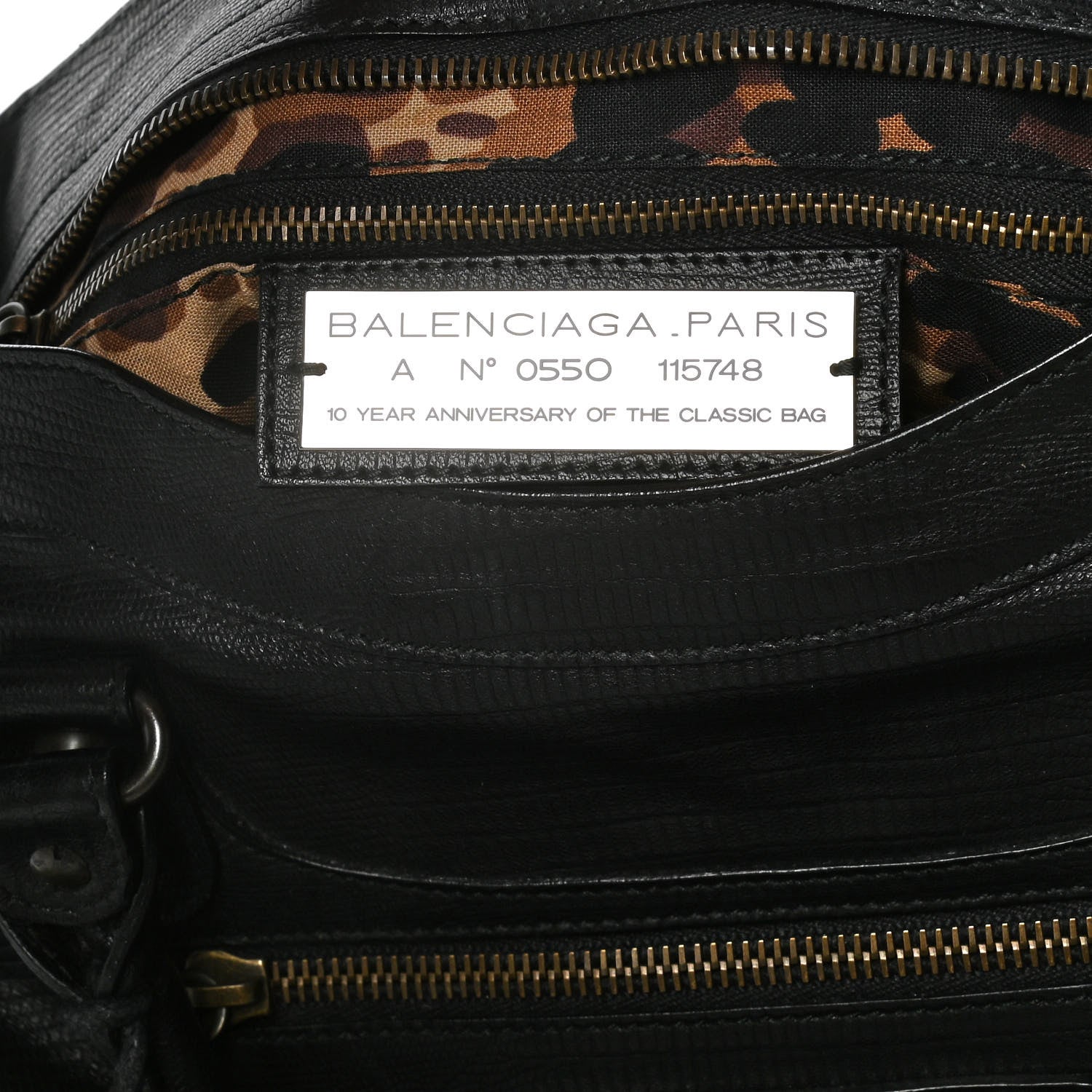 Balenciaga Calfskin Lizard Embossed Classic Hardware City Black 5 of 14