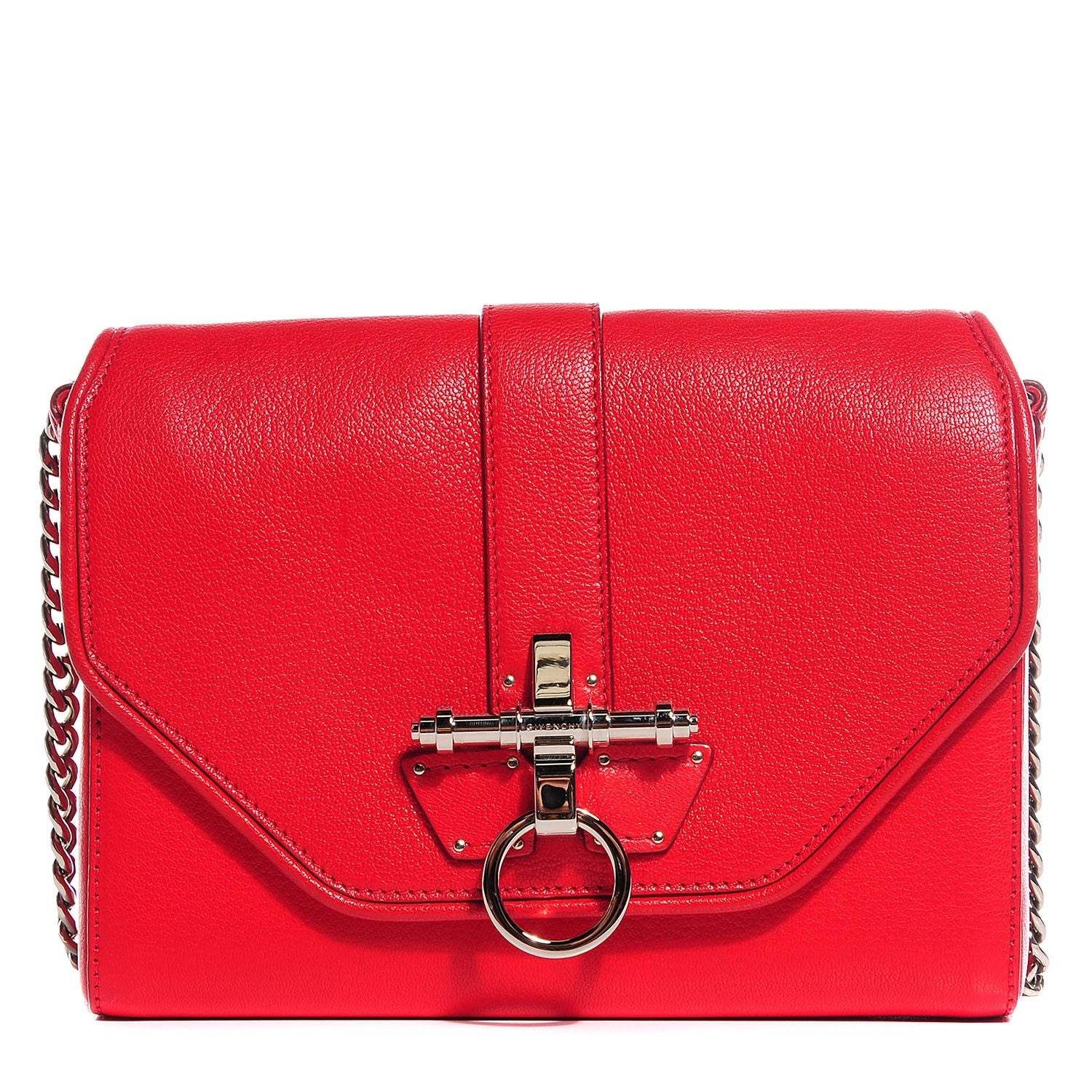 Givenchy Sugar Goatskin Obsedia Chain Shoulder Bag Red 1 of 8