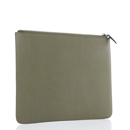 Givenchy Calfskin Egyptian Print Zip Pouch Olive 3 of 7