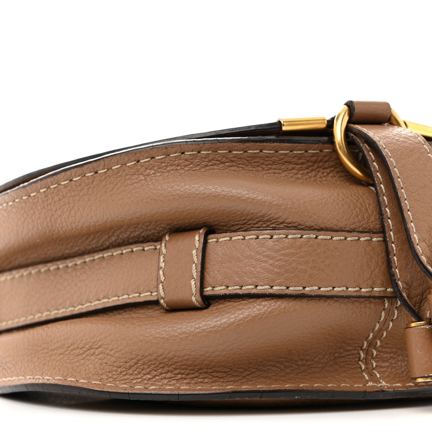 Calfskin Mini Marcie Round Crossbody Bag Nut