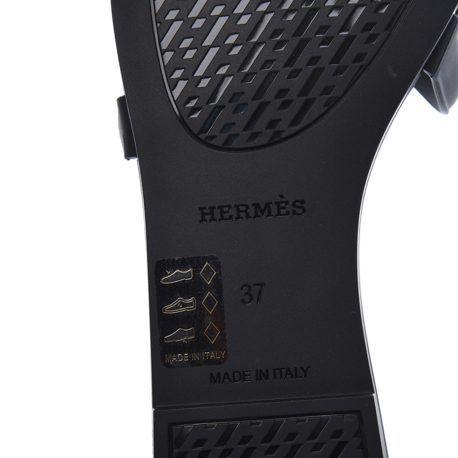 Hermes Rubber Aloha Sandals 37 Black 7 of 9