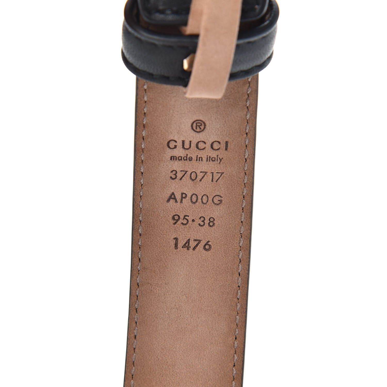 Gucci Moon Calfskin Interlocking G 25mm Belt 95 38 Black 4 of 5
