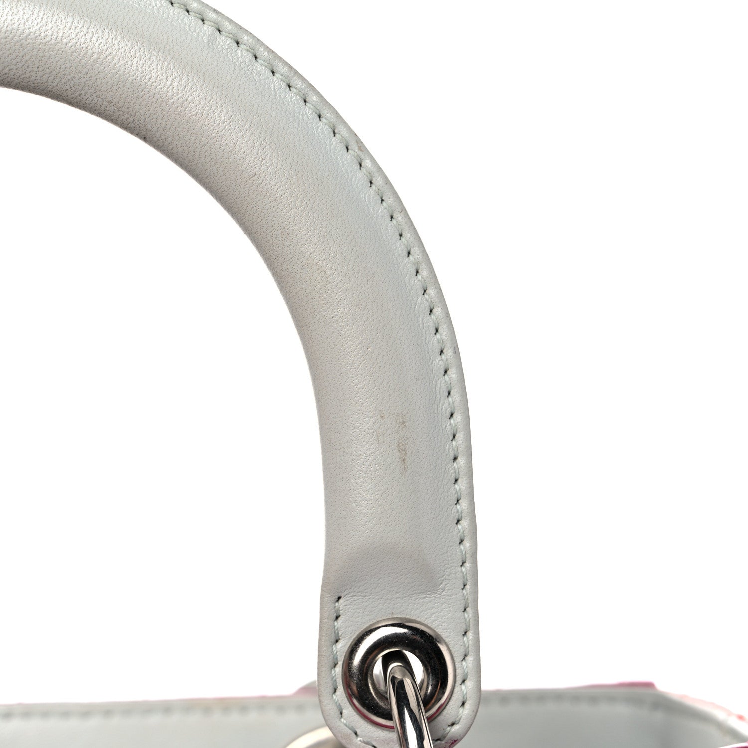 Christian Dior Lambskin Cannage Medium Tri-Color Lady Dior Fuchsia Orange 34 of 37