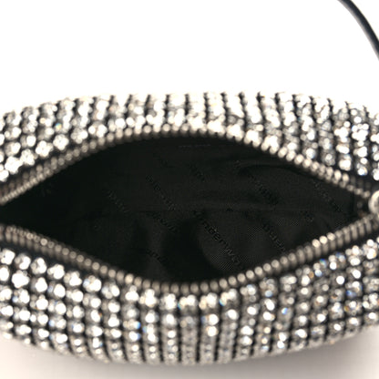 Alexander Wang Mesh Crystal Rhinestone Mini Heiress Pouch Black Silver 5 of 10
