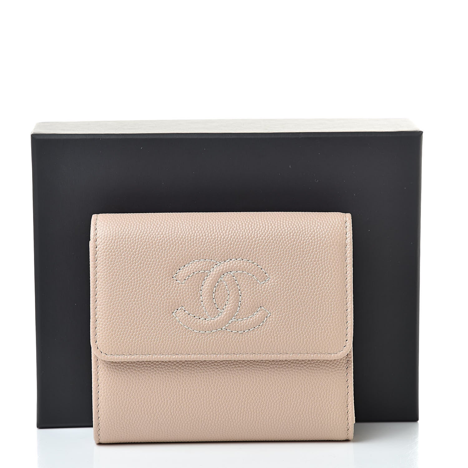 Chanel Caviar Timeless CC Compact Flap Wallet Beige 9 of 9