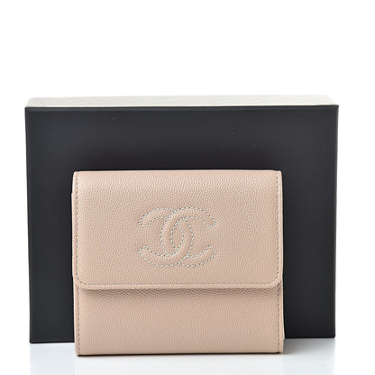 Chanel Caviar Timeless CC Compact Flap Wallet Beige 9 of 9