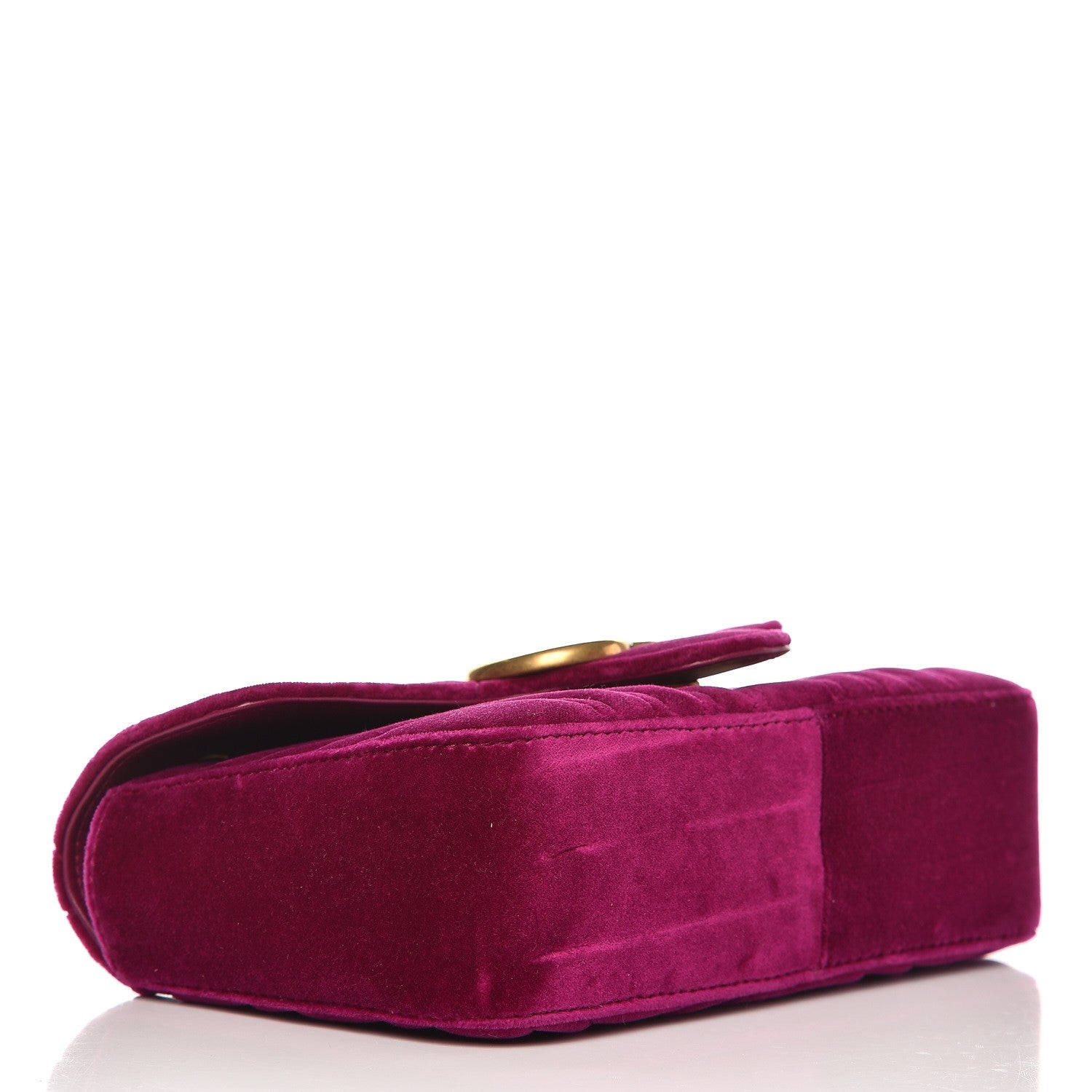 Gucci Velvet Matelasse Mini GG Marmont Shoulder Bag Fuchsia Violet Cyclamen 5 of 8