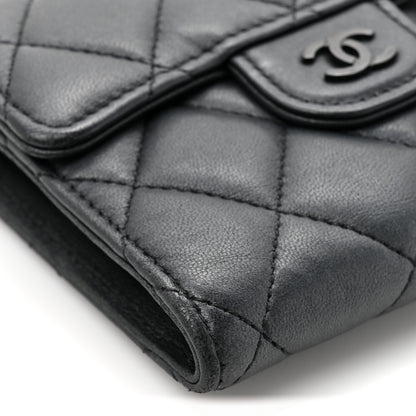 Chanel Lambskin Quilted Compact Flap Wallet So Black 10 of 11