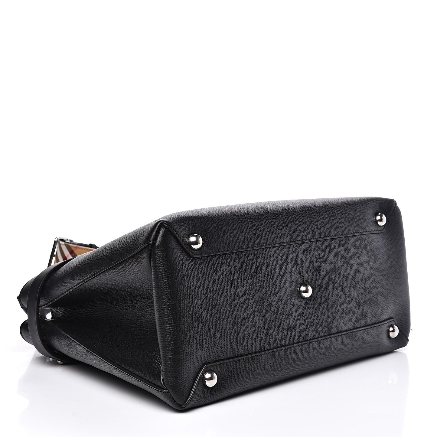 Derby Calfskin House Check Medium Banner Tote Black
