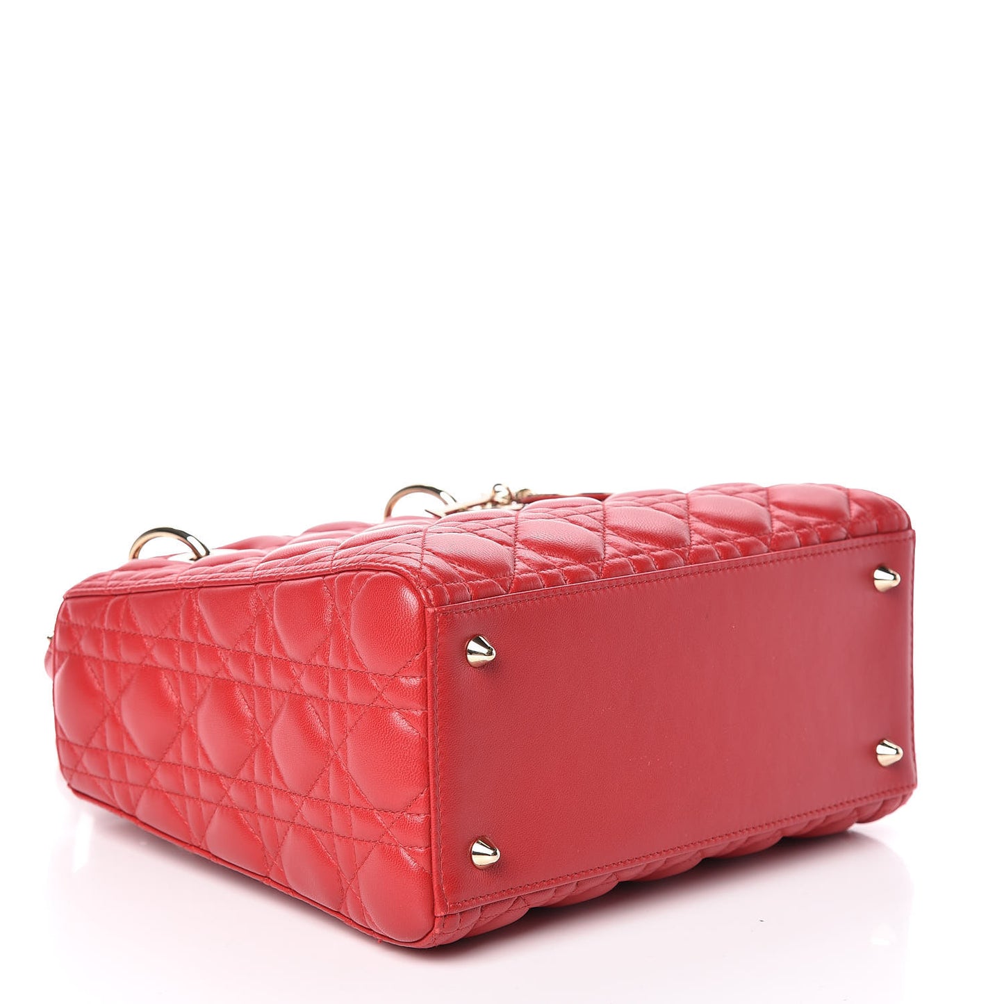 Lambskin Cannage Medium Lady Dior Red