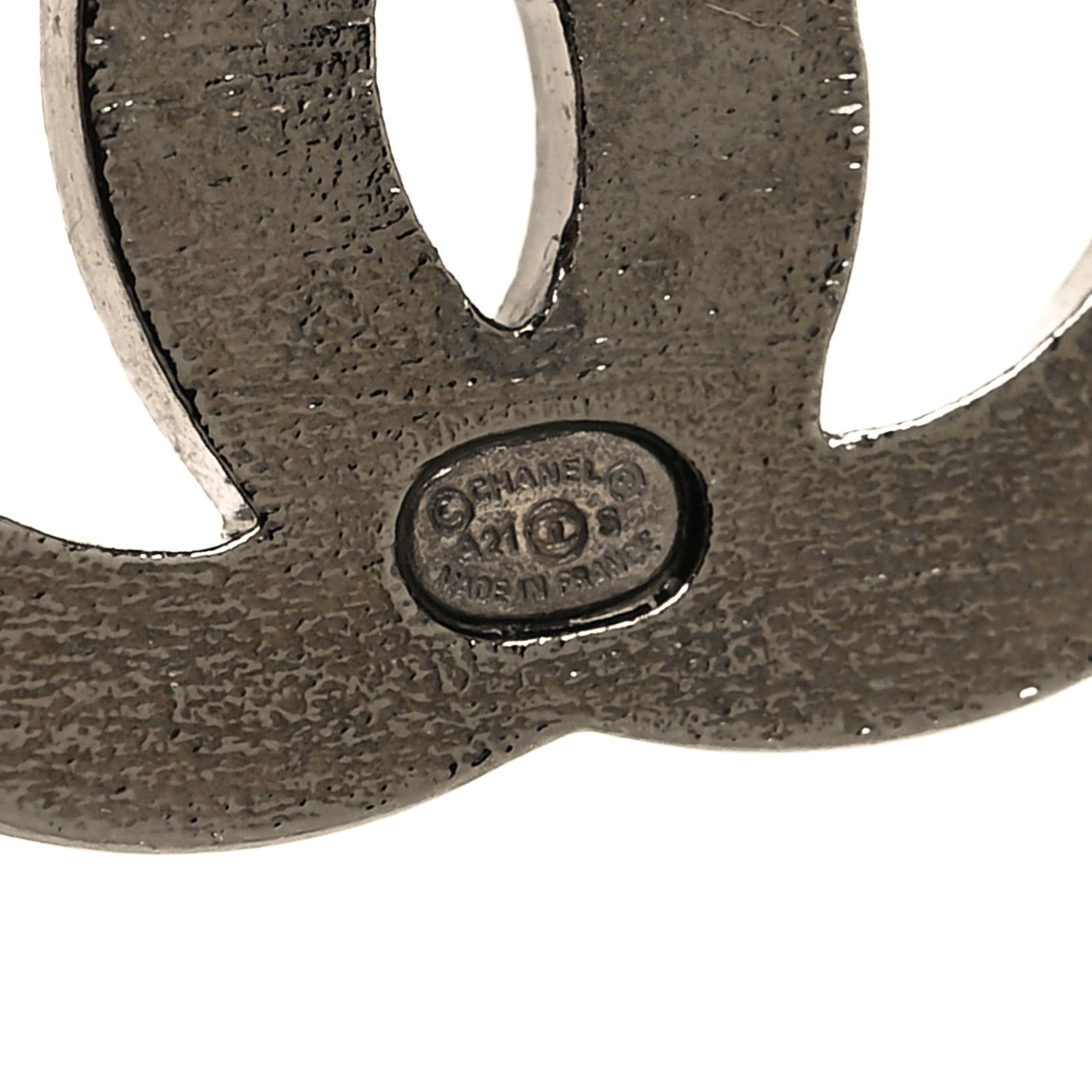 Chanel Enamel Crystal CC Earrings Black Silver 4 of 4