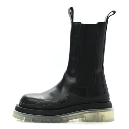 Bottega Veneta Calfskin The Tire Chelsea Boots 37.5 Black Transparent 1 of 11