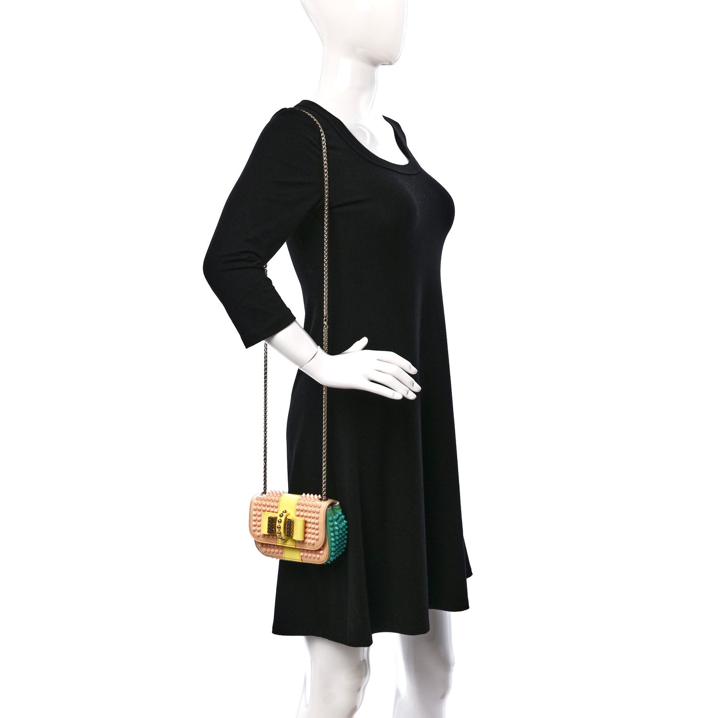 Patent Spiked Sweety Charity Crossbody Bag Multicolor