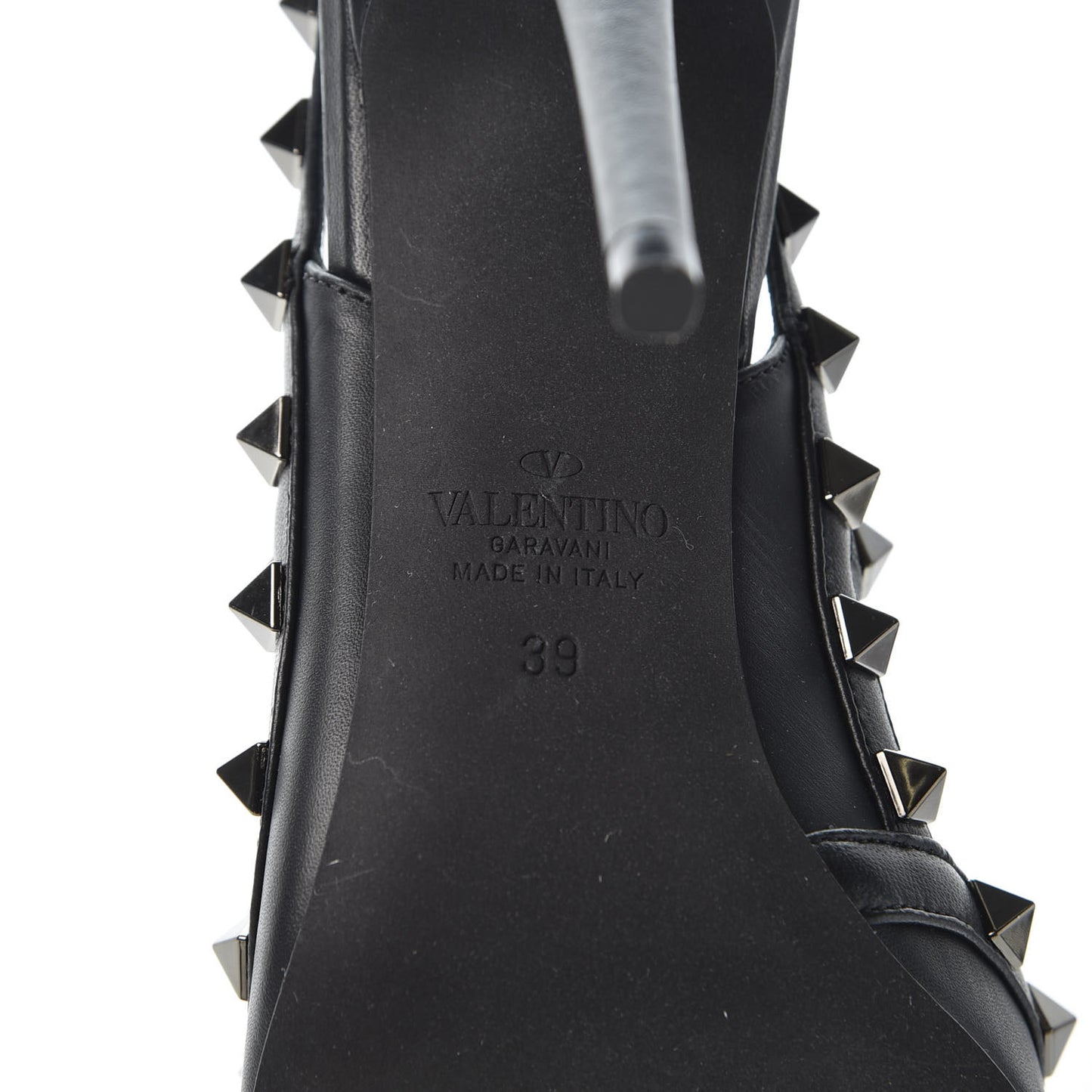Nappa Rockstud Ankle Strap Pumps 39 Black
