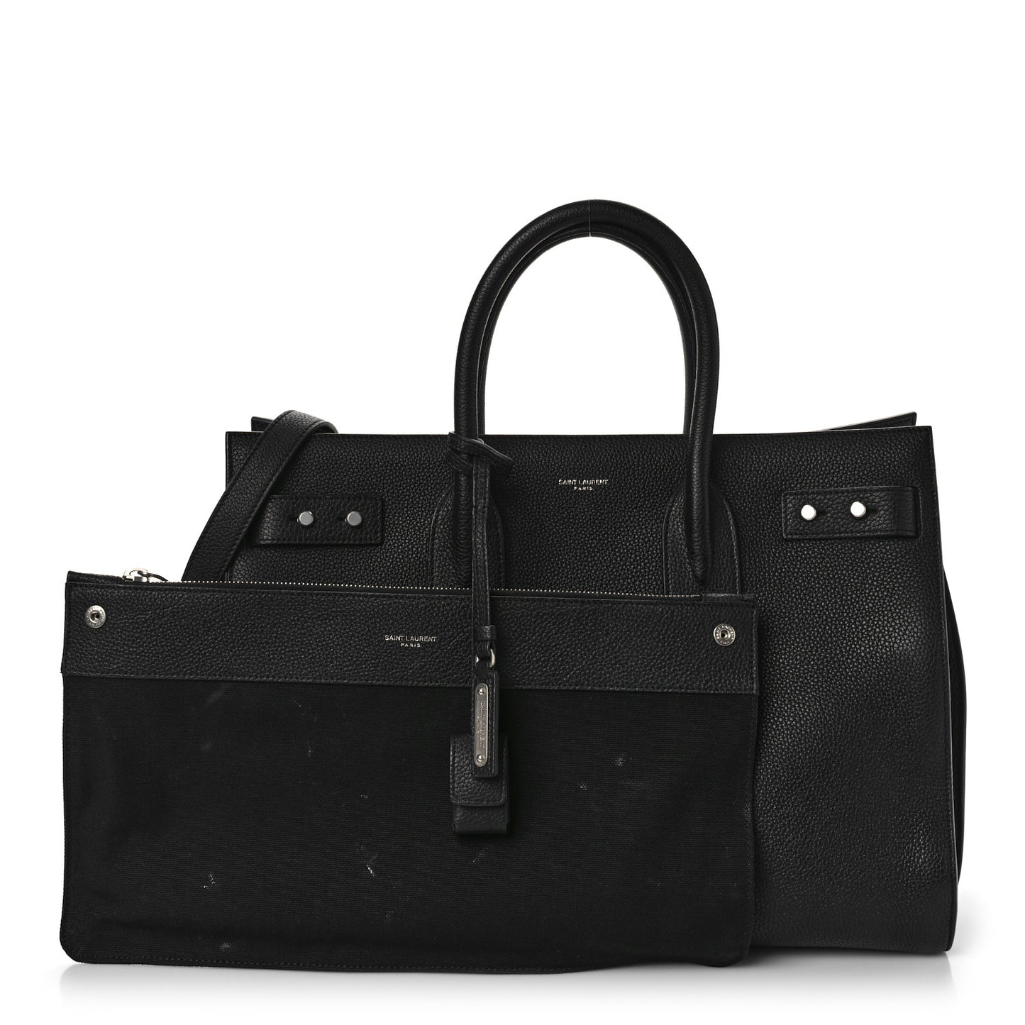 Grained Calfskin Medium Souple Sac De Jour Black