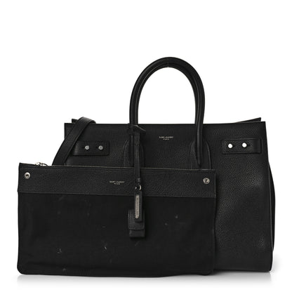 Saint Laurent Grained Calfskin Medium Souple Sac De Jour Black 1 of 9