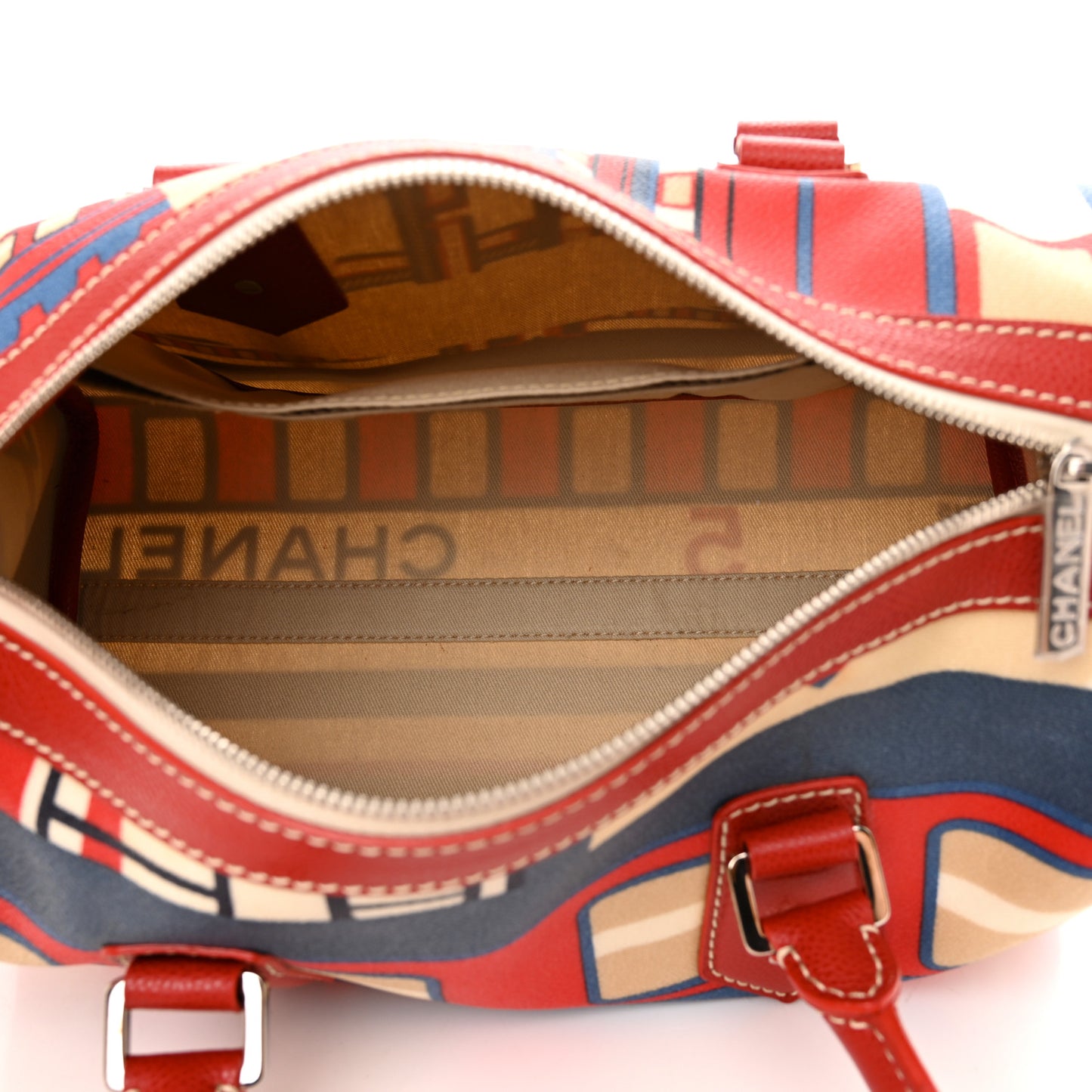 Coated Canvas Le Train Boston Bag Red