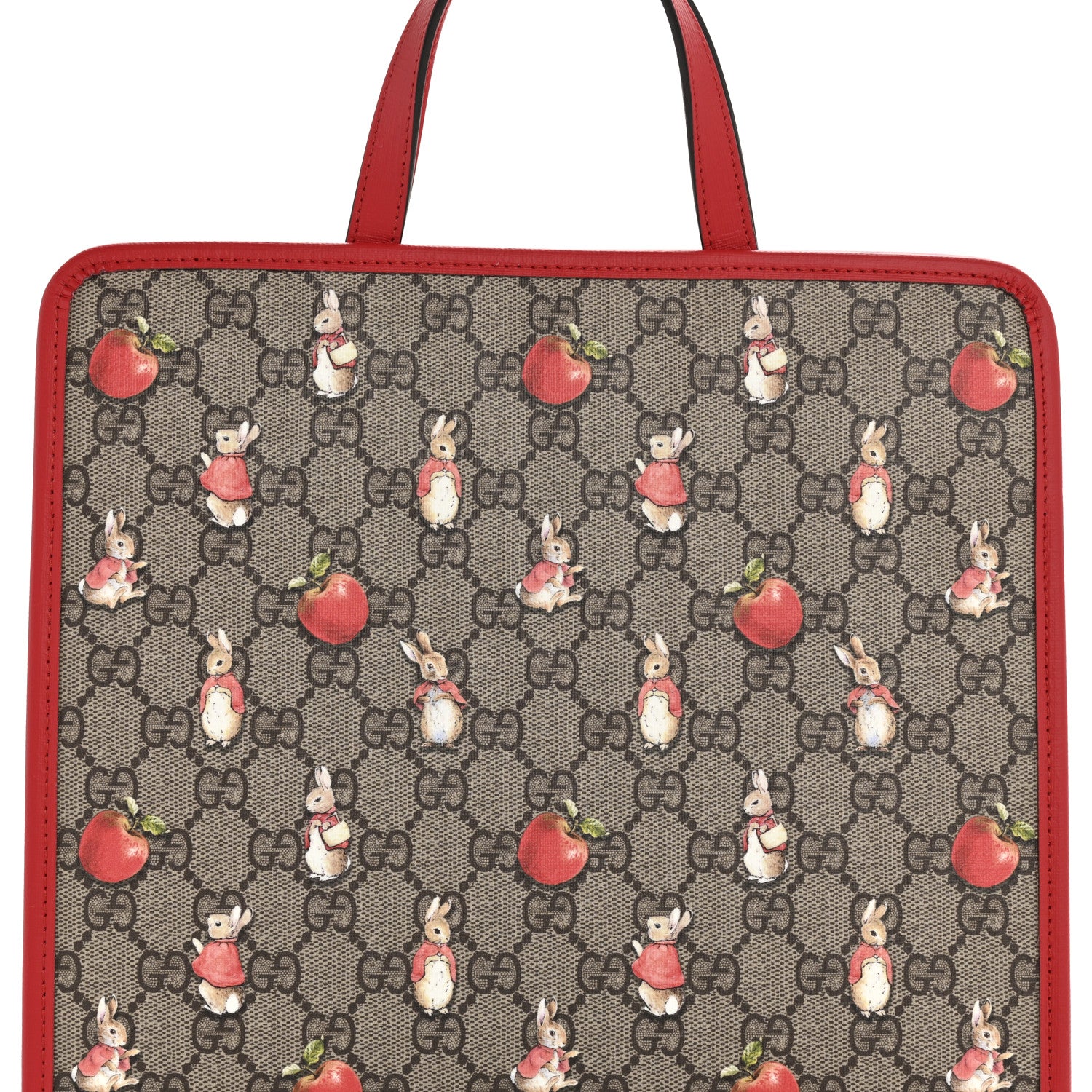 Gucci X Peter Rabbit GG Supreme Monogram Rabbit Apple Childrens Tote Beige Ebony Multicolor Bright Hibiscus 8 of 10