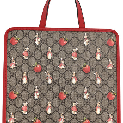 Gucci X Peter Rabbit GG Supreme Monogram Rabbit Apple Childrens Tote Beige Ebony Multicolor Bright Hibiscus 8 of 10