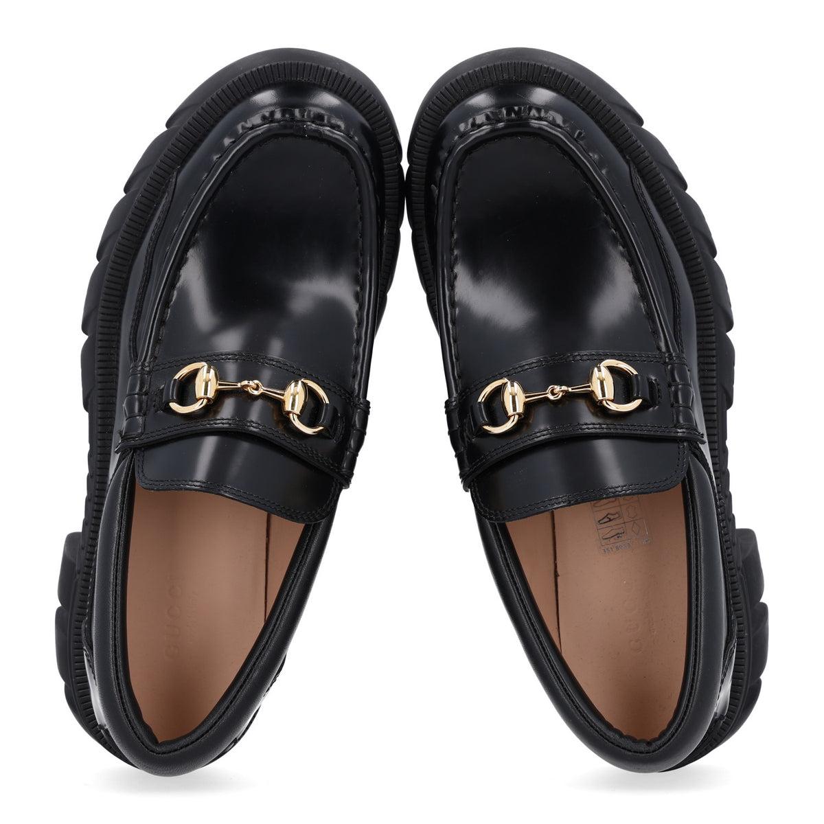 Gucci Magnum Calfskin Nappa Samoa Womens Horsebit Platform Chunky Lug Sole 40mm Loafers 37 Black 2 of 10