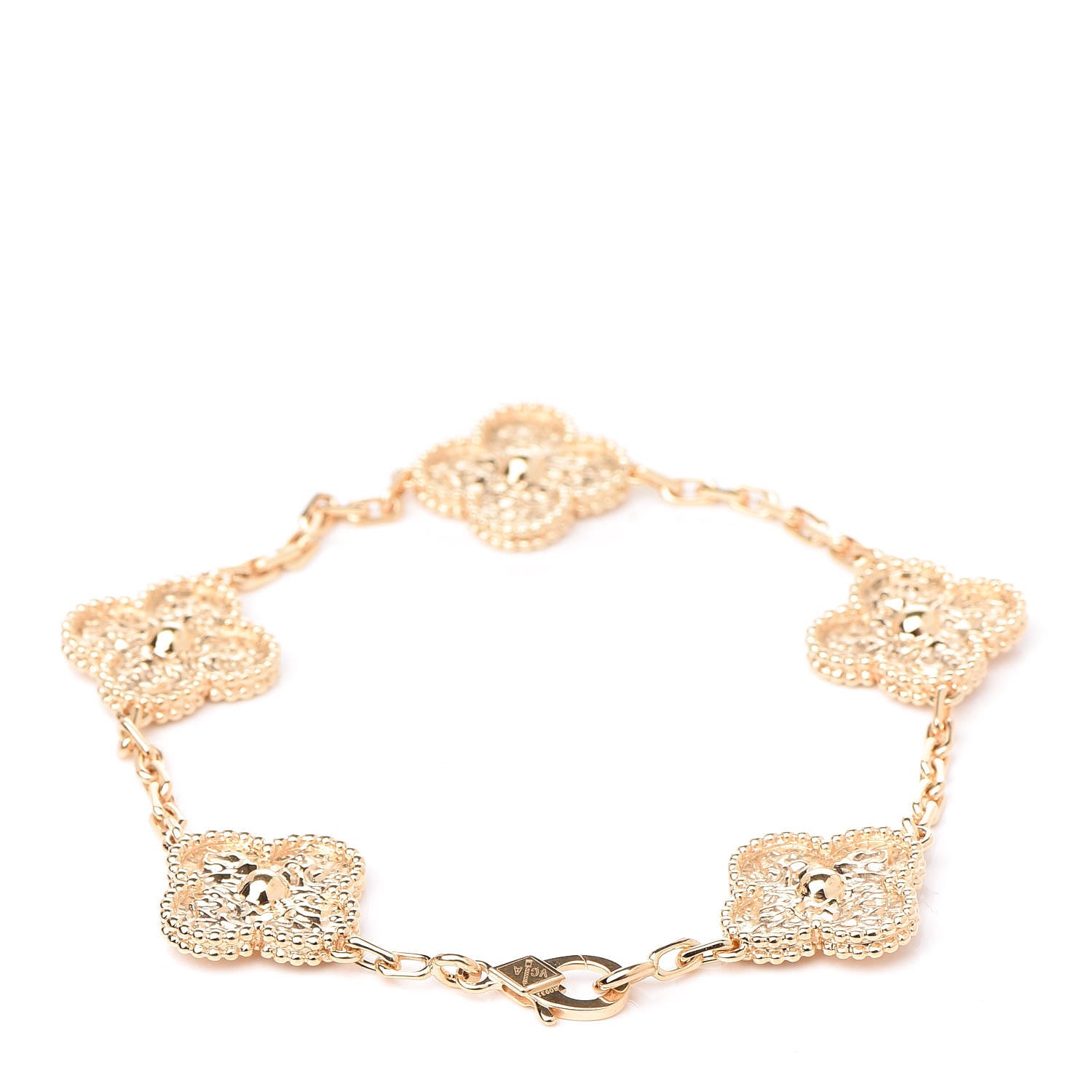 Van Cleef & Arpels 18K Yellow Gold 5 Motifs Vintage Alhambra Bracelet 3 of 5