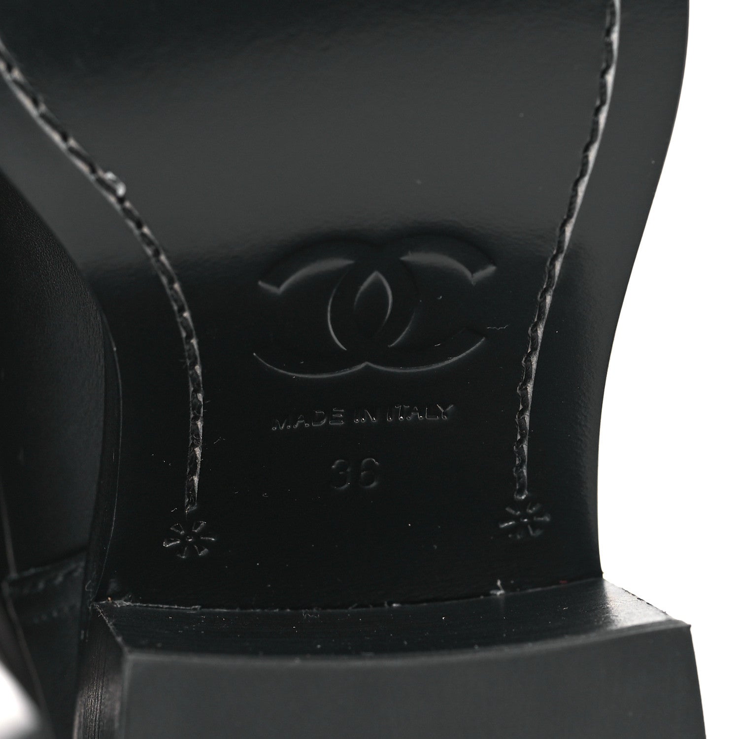 Chanel Lambskin CC Logo Calf Boots 36 Black 6 of 8
