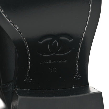 Chanel Lambskin CC Logo Calf Boots 36 Black 6 of 8