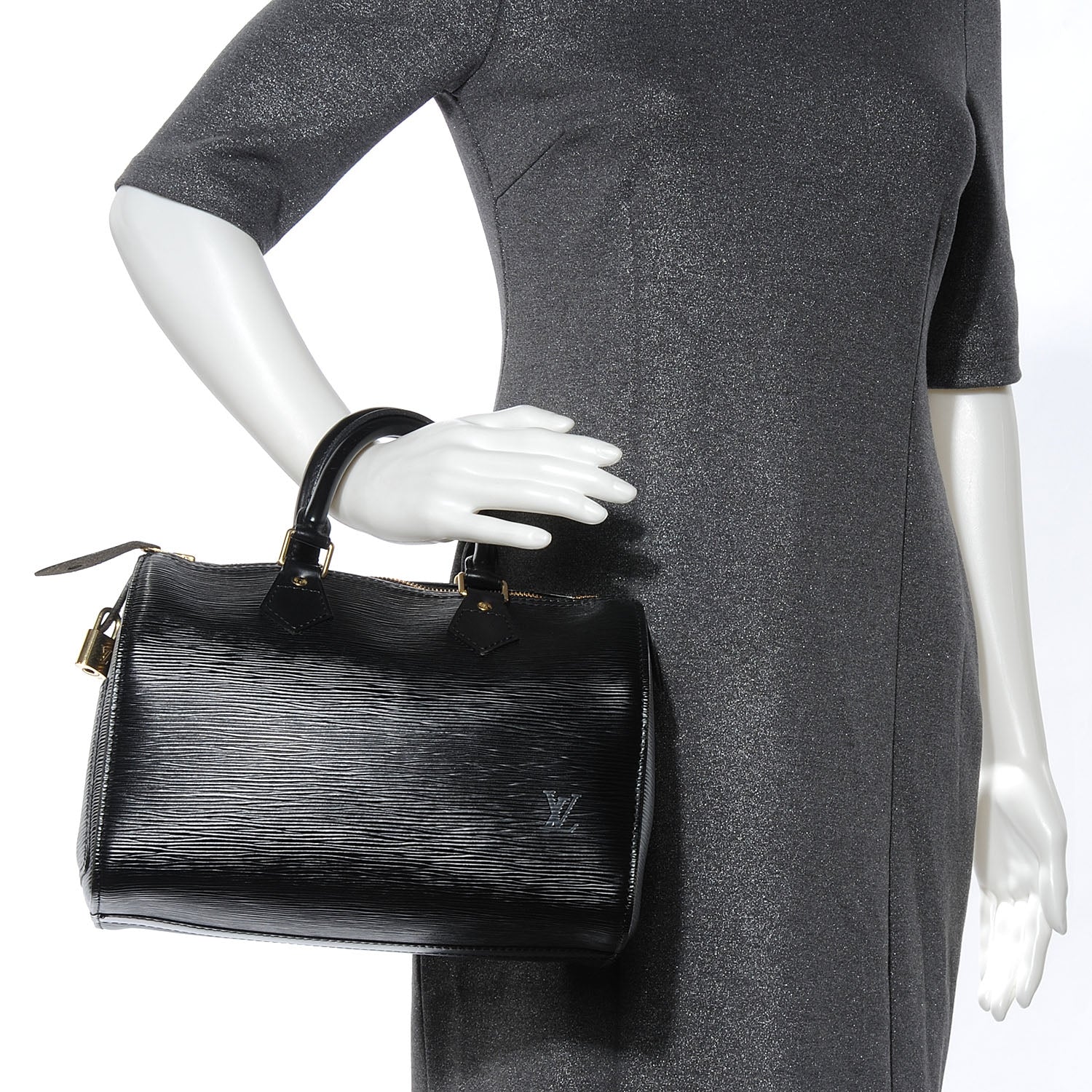 Louis Vuitton Epi Speedy 25 Black 2 of 7