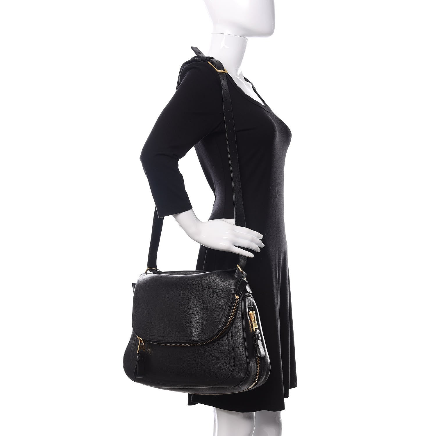 Tom Ford Pebbled Calfskin Large Jennifer Black 2 of 11