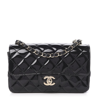 Chanel Patent Calfskin Quilted Mini Rectangular Flap Black 1 of 12