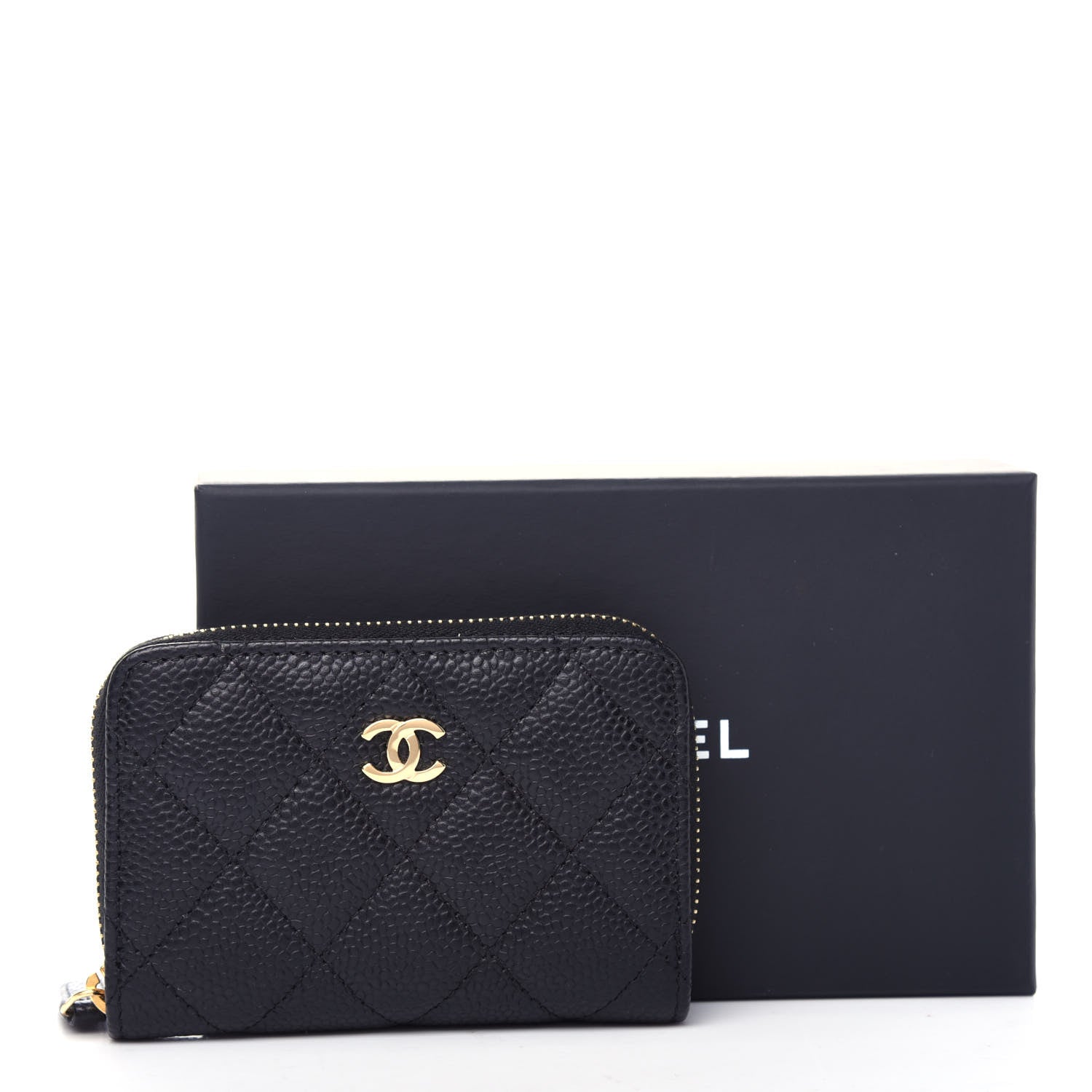 Chanel Caviar Quilted Zip Coin Purse Black 8 of 8