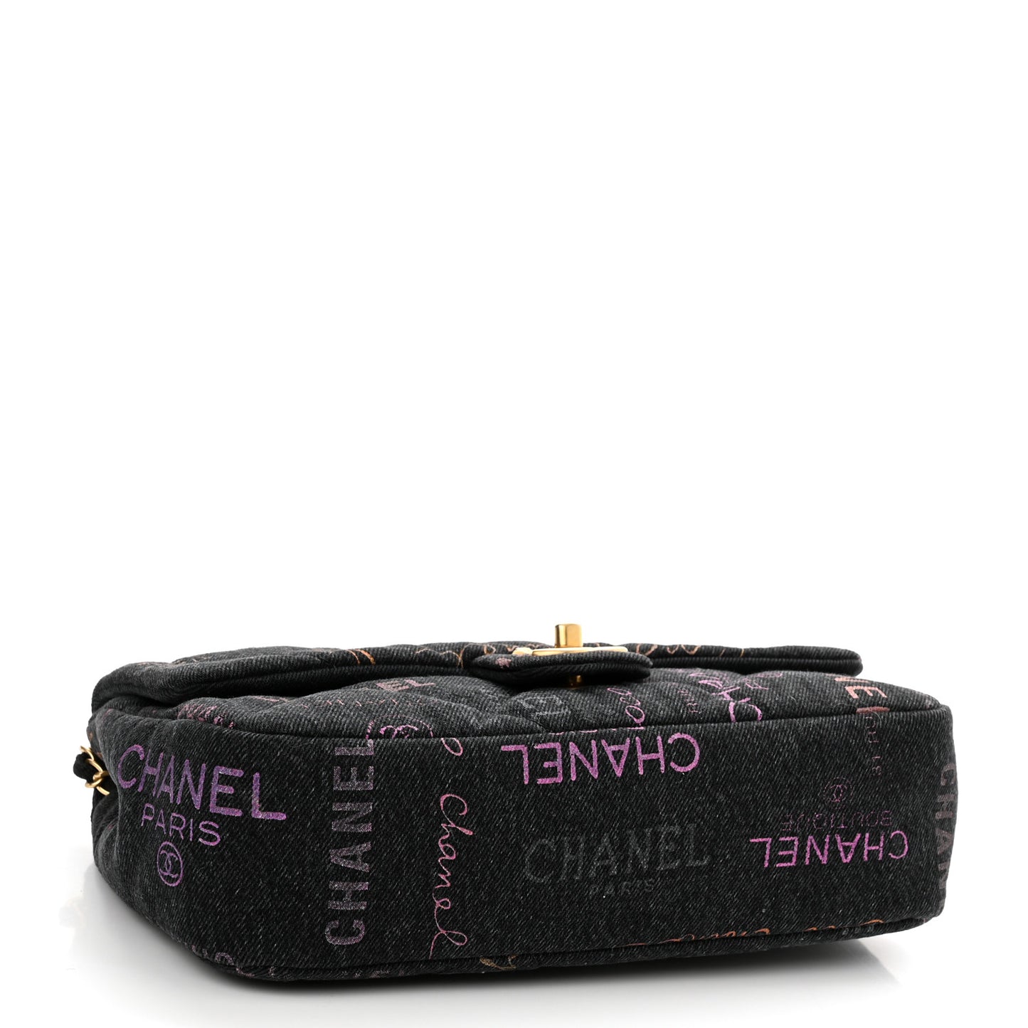 Denim Quilted Denim Mood Large Flap Black Multicolor