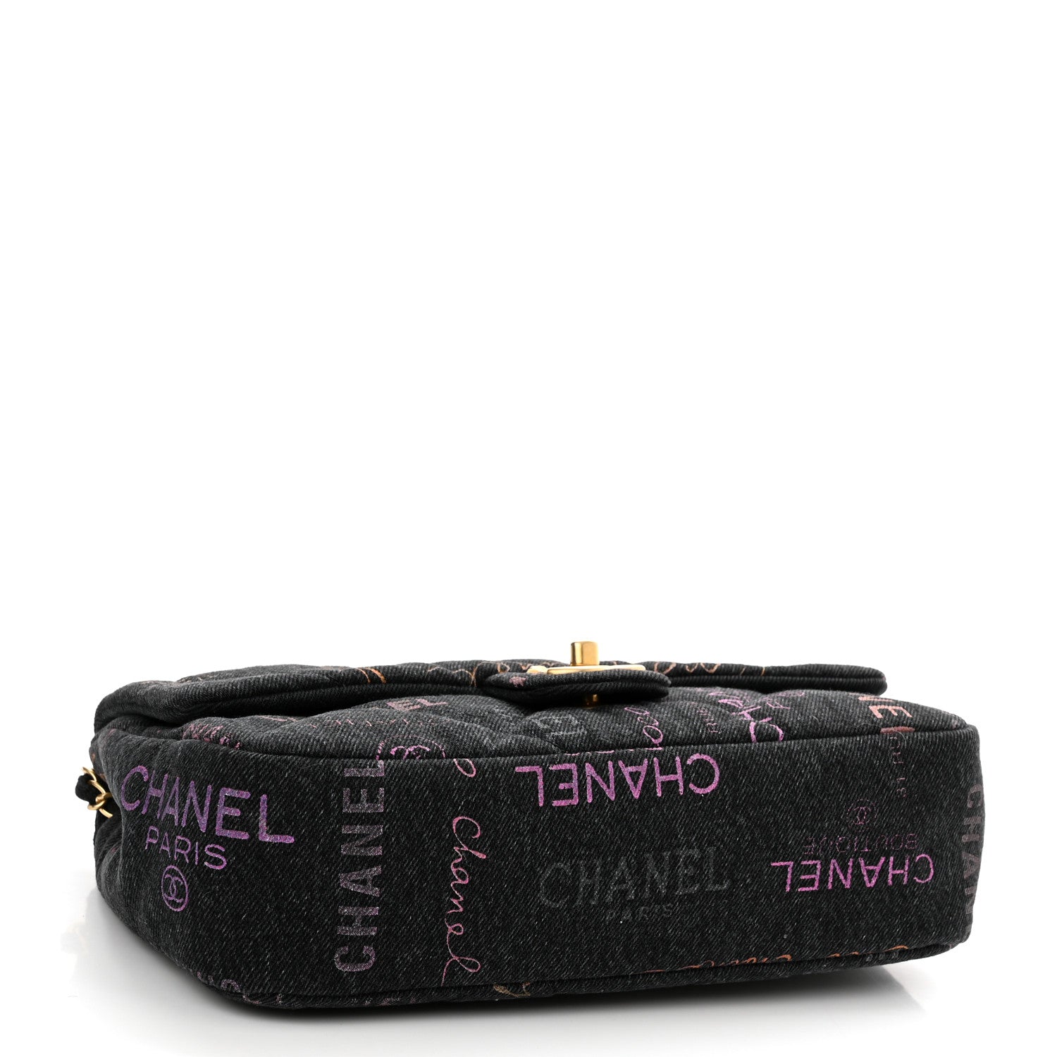 Chanel Denim Quilted Denim Mood Large Flap Black Multicolor 4 of 11