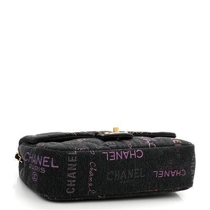 Chanel Denim Quilted Denim Mood Large Flap Black Multicolor 4 of 11