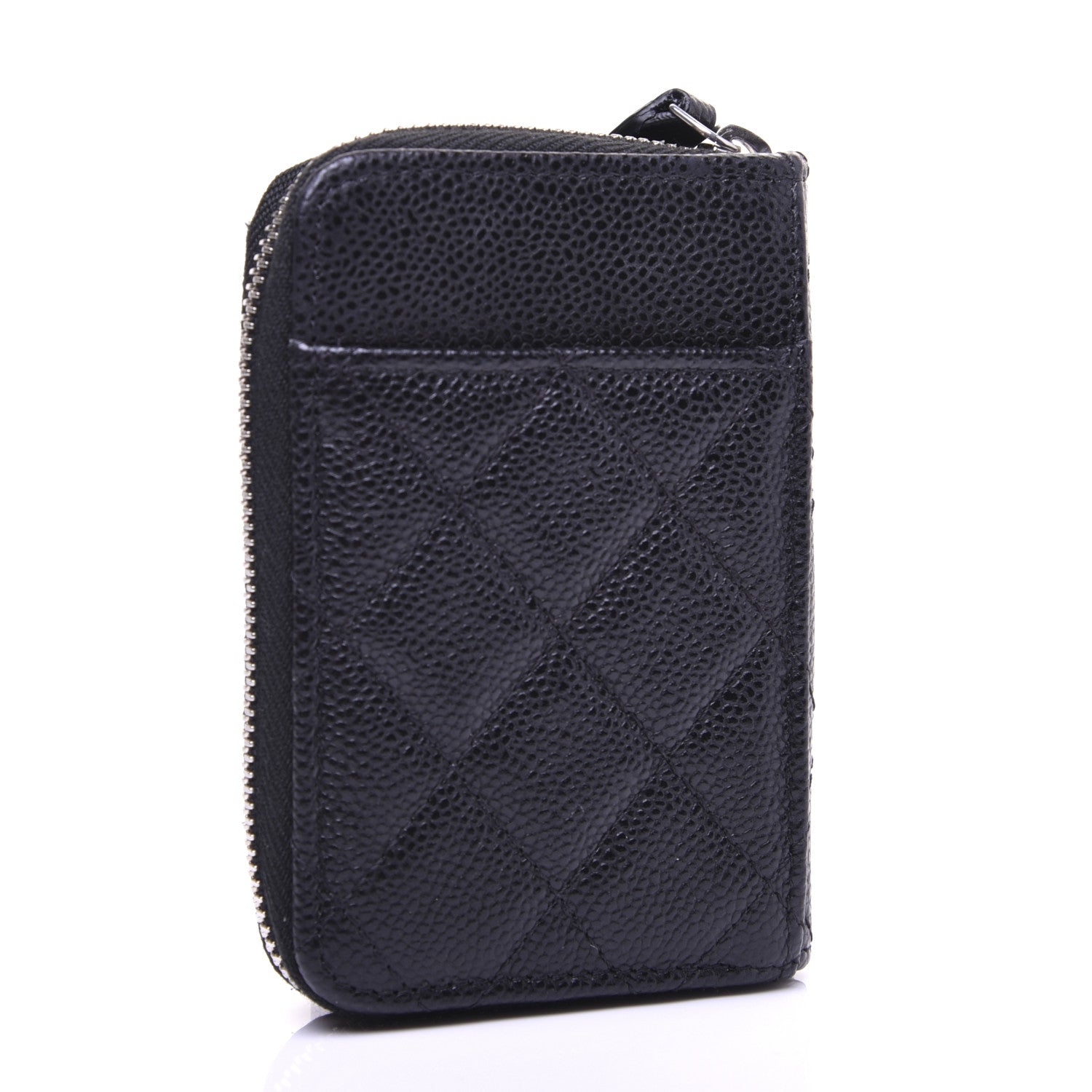 Chanel Caviar Quilted Zip Card Holder Black 3 of 11