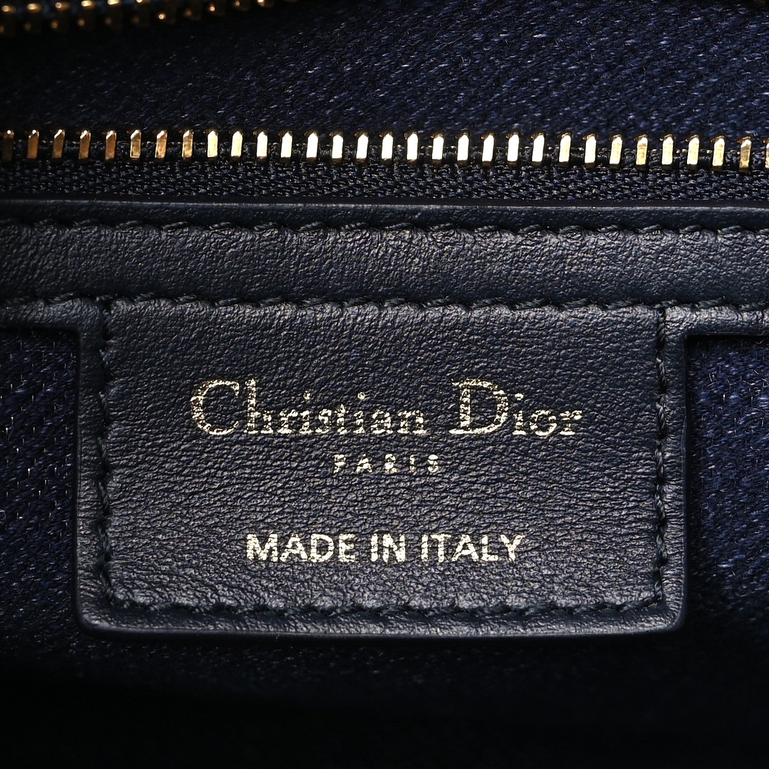 Christian Dior Canvas Striped Cannage Medium Caro Bag Beige Navy 6 of 11