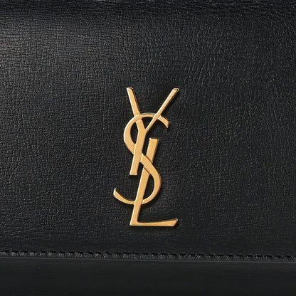 Saint Laurent Grained Calfskin Monogram Phone Holder Crossbody Black 7 of 9