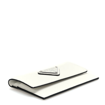 Prada Saffiano Triangle Card Holder White 4 of 7