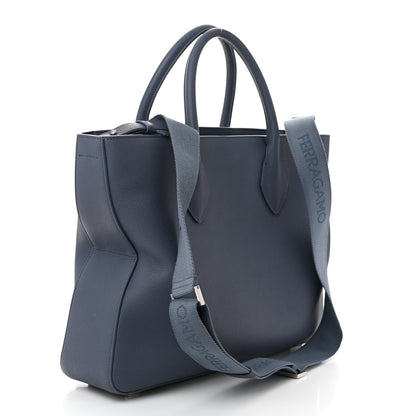 Salvatore Ferragamo Calfskin Medium Star Tote Graphite 3 of 10