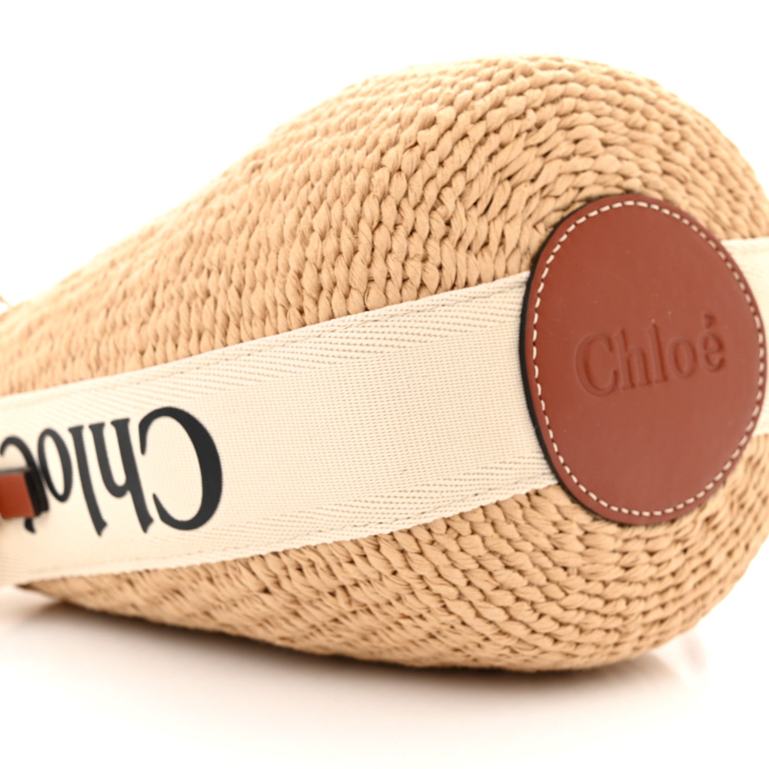 Chloe Raffia Calfskin Small Woody Basket Bag Brown 8 of 9