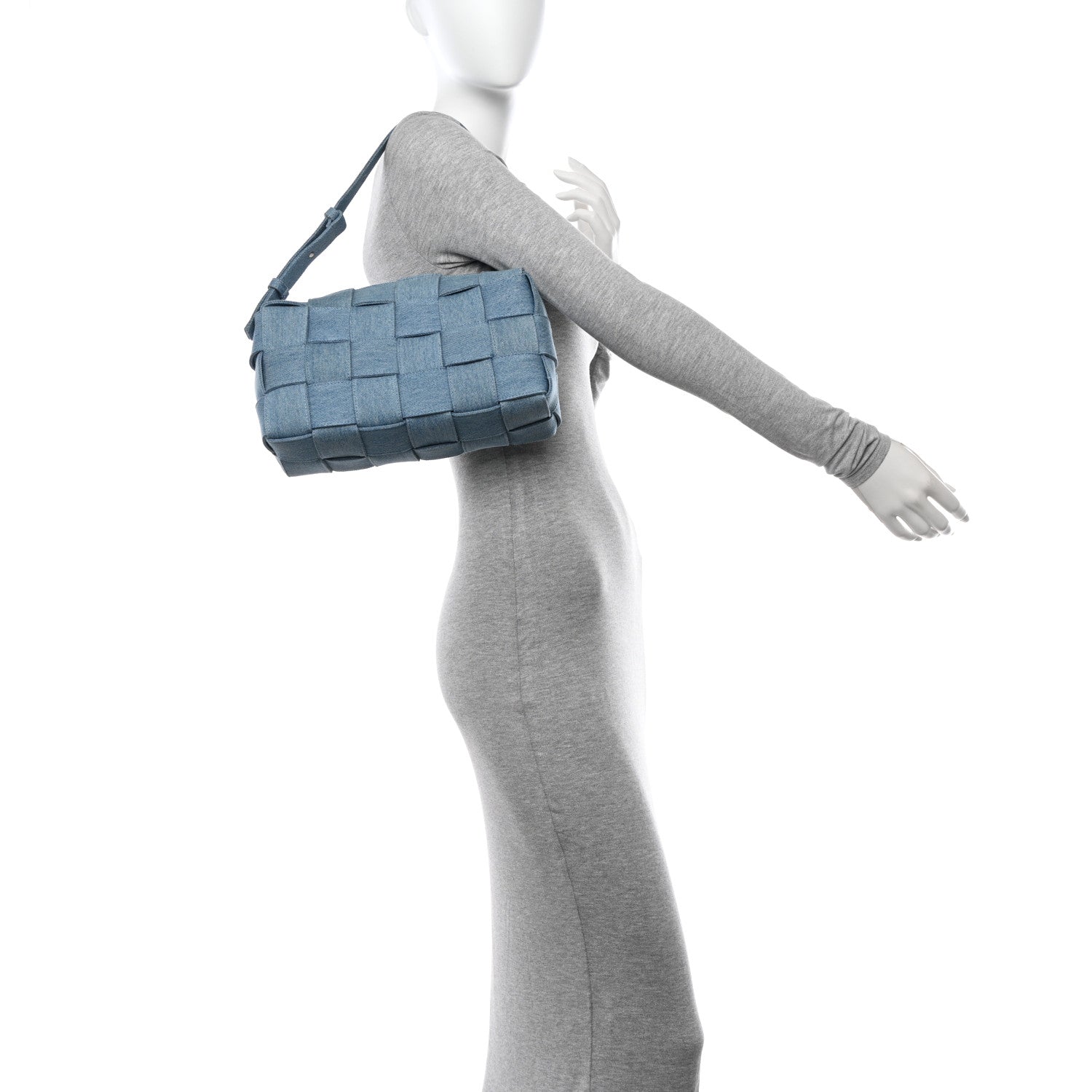 Bottega Veneta Denim Maxi Intrecciato Brick Cassette Bag Indigo